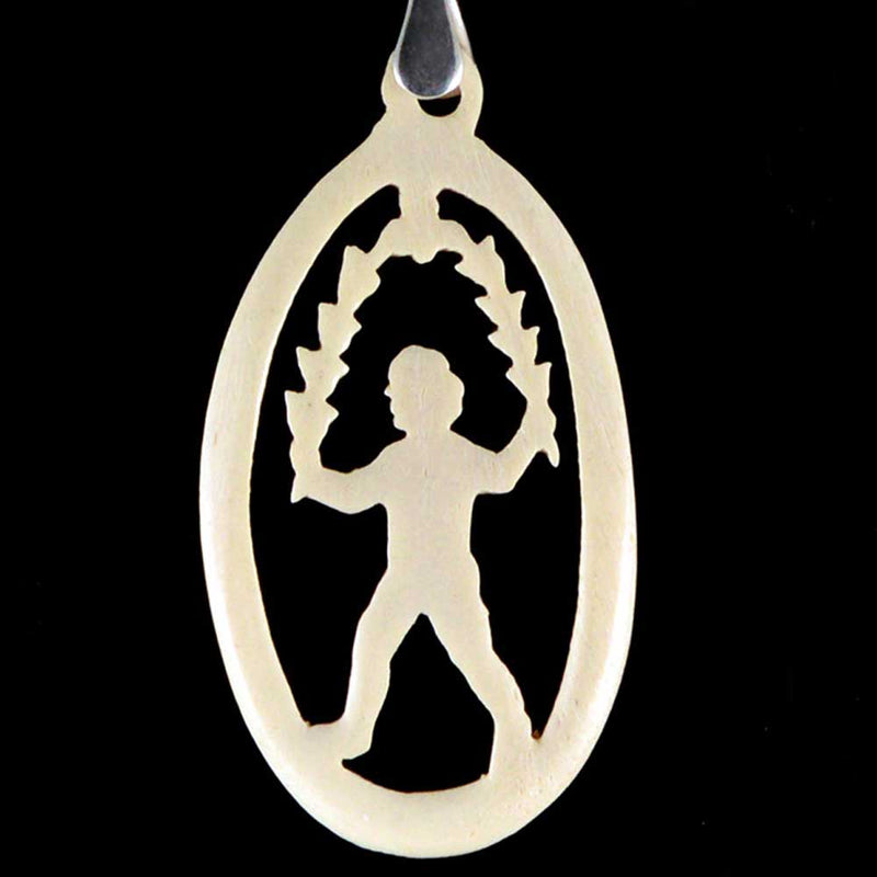"Garland" - Carved bone fairytale pendant. Handmade and antique.