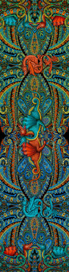 Dragons Dancing, silk velvet scarf. BURNT ORANGE back. - Baba Store EU - 5