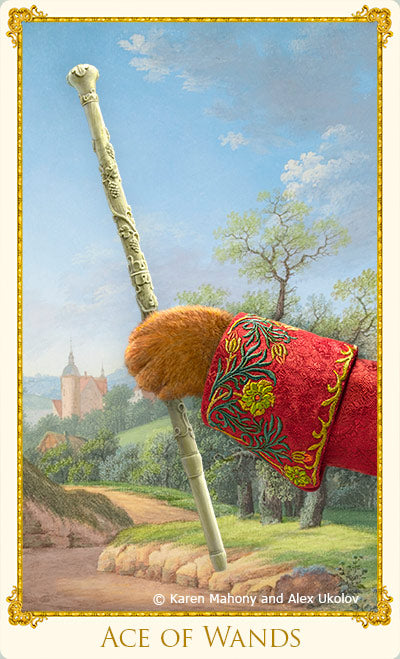 The Ace of Wands cat tarot card from The Bohemian Cats Theatre Tarot