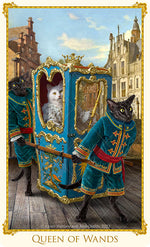 The Queen of Wands cat tarot card from The Bohemian Cats Theatre Tarot