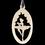 "Ballerina"- Carved bone fairytale pendant. Handmade and antique.