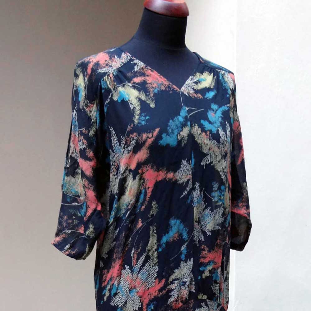 1920s or 30s dress in abstract printed silk. Lovely, wearable condition and a good size.