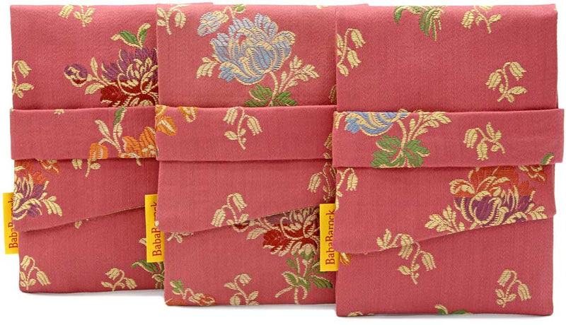 Blush Pink Brocade - vintage silk brocade foldover pouch