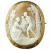 Hermès (Mercure) emmenant Bacchus à Ino. Camée coquille sculptée victorienne. Qualité musée.