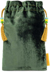 Tarot bag with Celtic design, tarot pouch in green silk velvet.