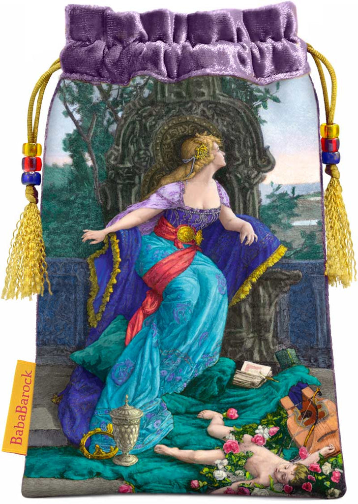 Pre-order. Queen of Cups, limited edition drawstring from the Victorian Romantic Tarot