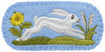 The White Rabbit embroidered hair slide - blue