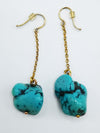 Huge, turquoise and gold earrings. Gorgeous quality.