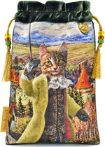 Tarot bag, Brave Tabby cat print, Bohemian Cats bag by Baba Studio / BabaBarock, Barocke Böhmische Katzen Tarot, tarot baroque des chats de Bohème