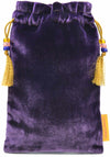 Printed tarot bag - limited edition in purple silk velvet. The Hermit from The Baroque Bohemian Cats Tarot by Baba Studio.