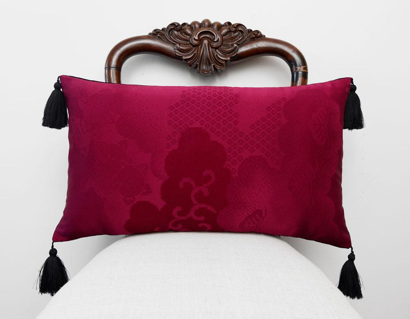 Silk cushion, Japanese obi, silk pillow, vintage, cushion, decorative pillow, floral design