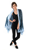 Gothic scarf - Wings of an Angel, black printed viscose scarf / wrap by Baba Studio