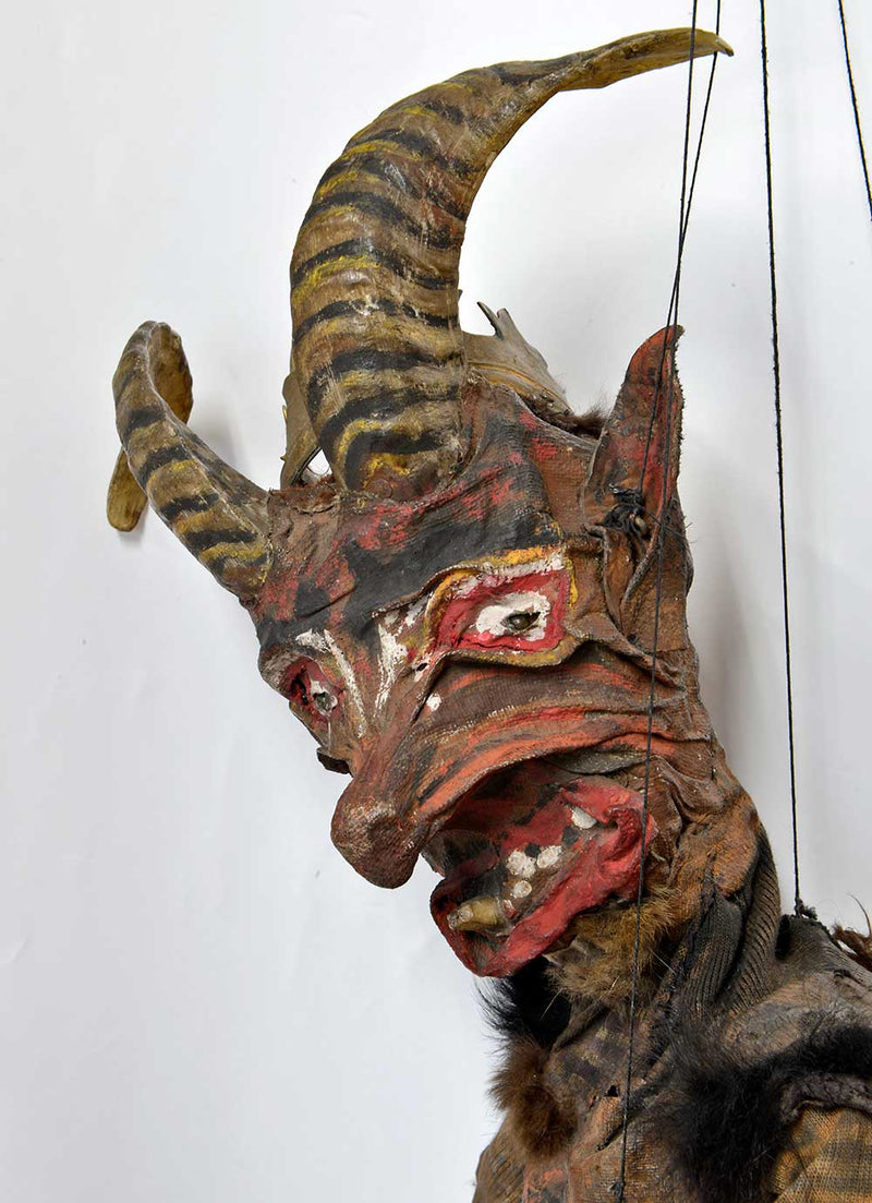 Extraordinaire marionnette tchèque Devil King faite à la main