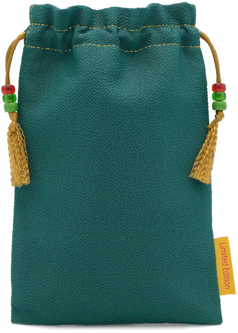 Emerald - sac à cordon en édition limitée en soie kimono verte