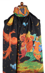 Firebird scarf - printed viscose scarves / wraps by Baba Studio