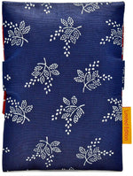 Indigo Folk - version C.  Foldover pouch in Czech indigo cotton.