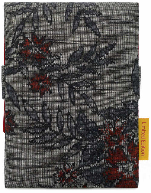 Gothic Floral - standard foldover pouch in vintage kimono silk.