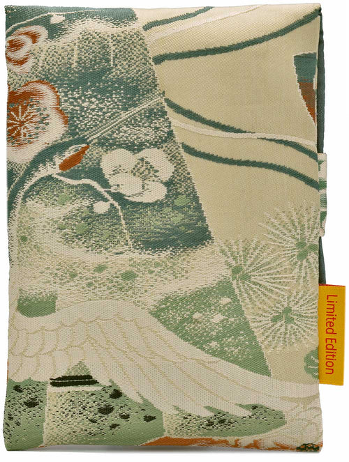 Chrysanthemen und Kraniche - Japanischer Vintage-Faltbeutel aus Seide