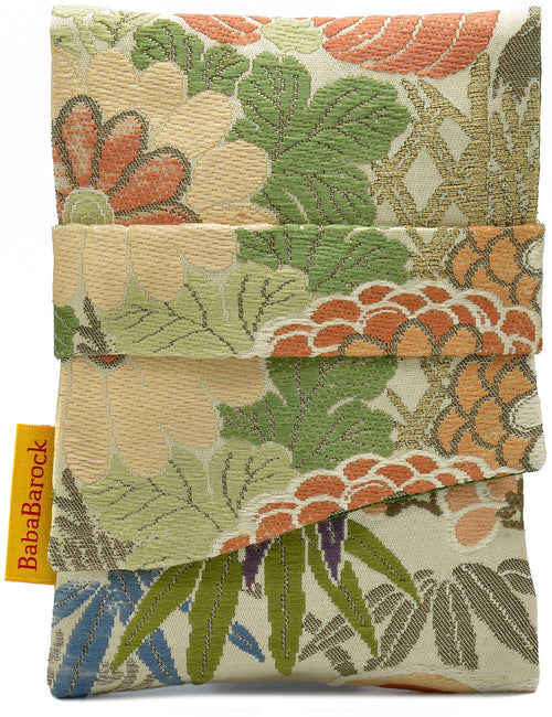 Floral Brocade - Japanese vintage silk foldover pouch
