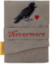 Vintage fabric tarot bag, Gothic style tarot pouch in pure silk, The Raven by Edgar Allan Poe.