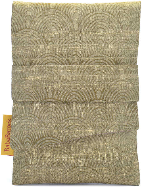 Dupion silk tarot bag, hand-printed tarot foldover pouch in pure silk, tarot bags designed by Baba Studio