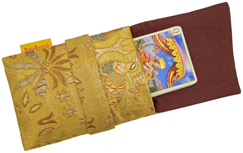 Rich Golds - pochette à rabat en soie vintage japonaise