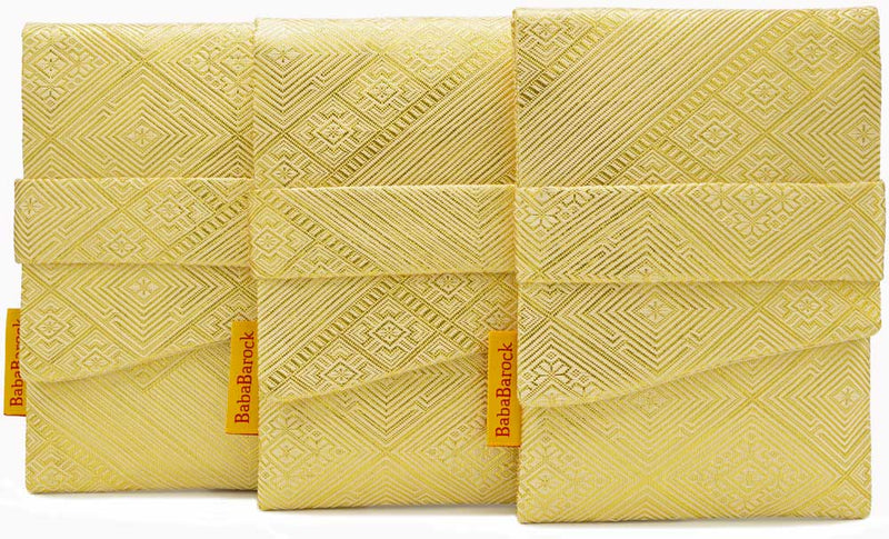 Bright Golds - Japanese vintage silk foldover pouch