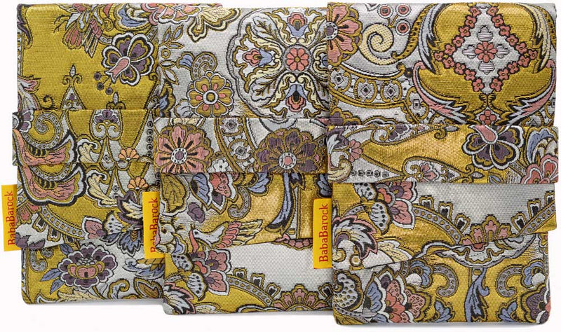 Tapestry Metallics - Japanese vintage silk foldover pouch