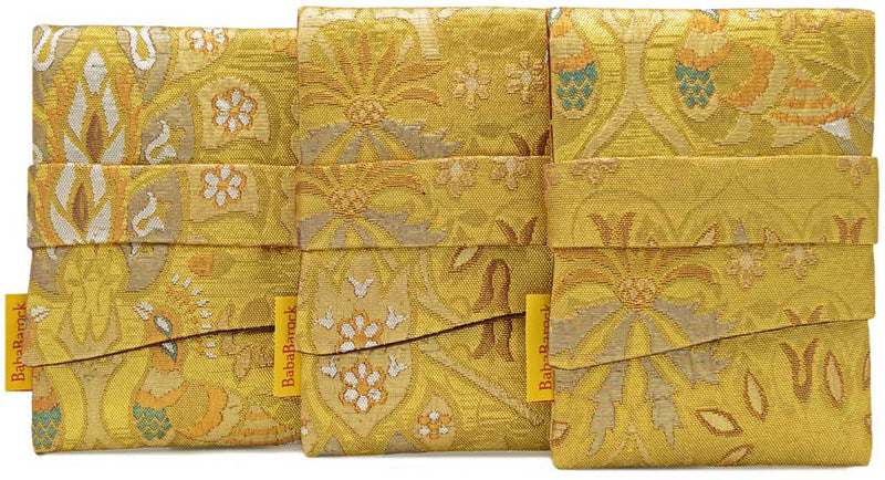 Rich Golds - Japanese vintage silk foldover pouch