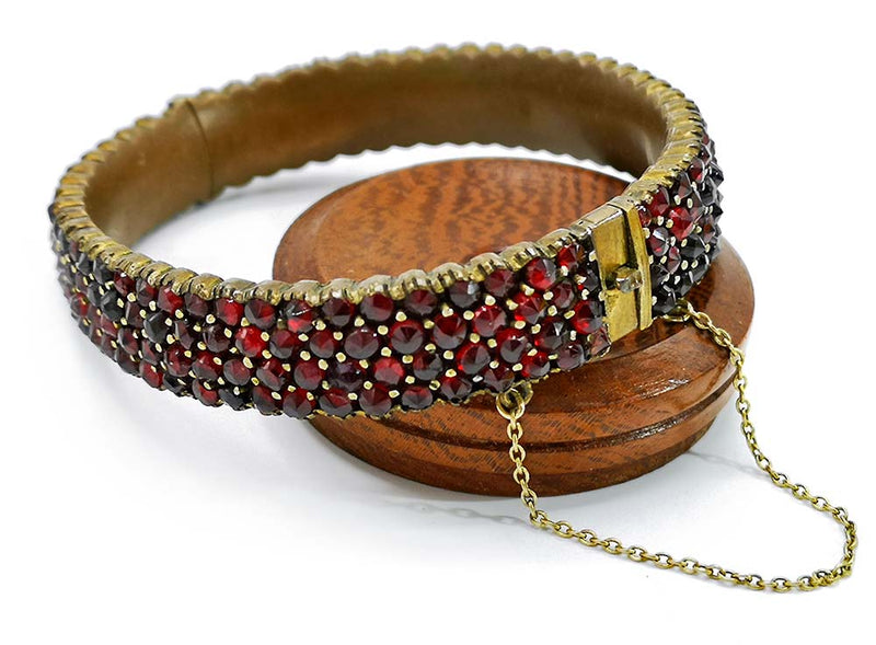 antique  bohemian garnet bracelet bangle jewelry