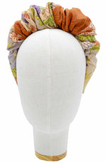 Vintage headband in kimono silk, crown headbands with floral design