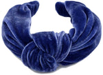 Blue headband, velvet knot headbands for weddings, special events