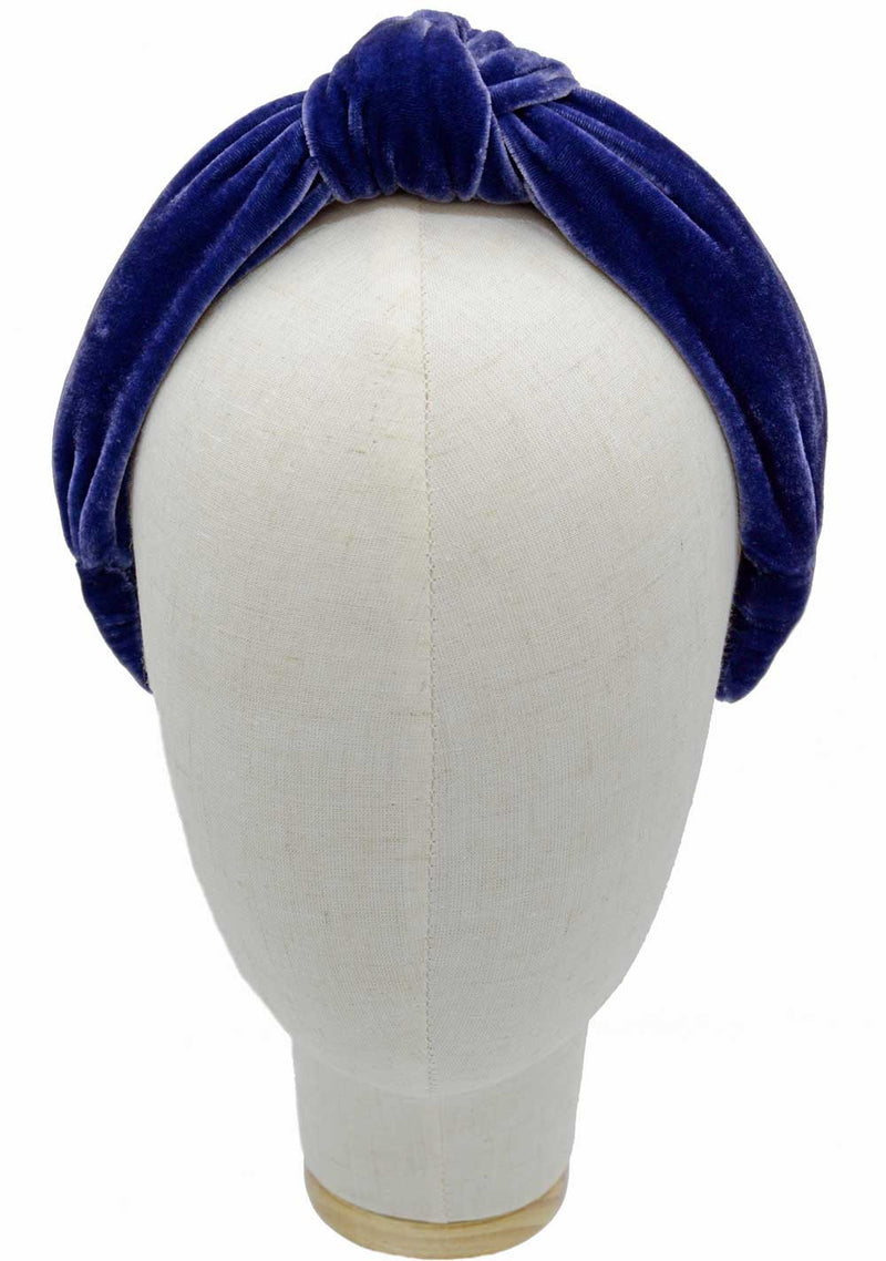 Blue velvet headband, knot headbands, headpieces for weddings, special events
