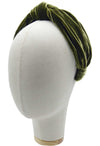 Green velvet headband, luxury hair accessories for wedding guests, women