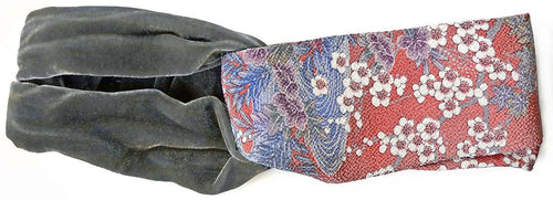 Velvet twist knot headband, vintage silk kimono vintage headbands by Baba Studio