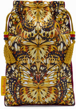 Liberty of London drawstring bag, silk tarot pouch with  silk velvet