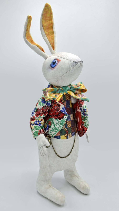 White Rabbit doll, Baba Studio art dolls, limited edition rabbit in costume