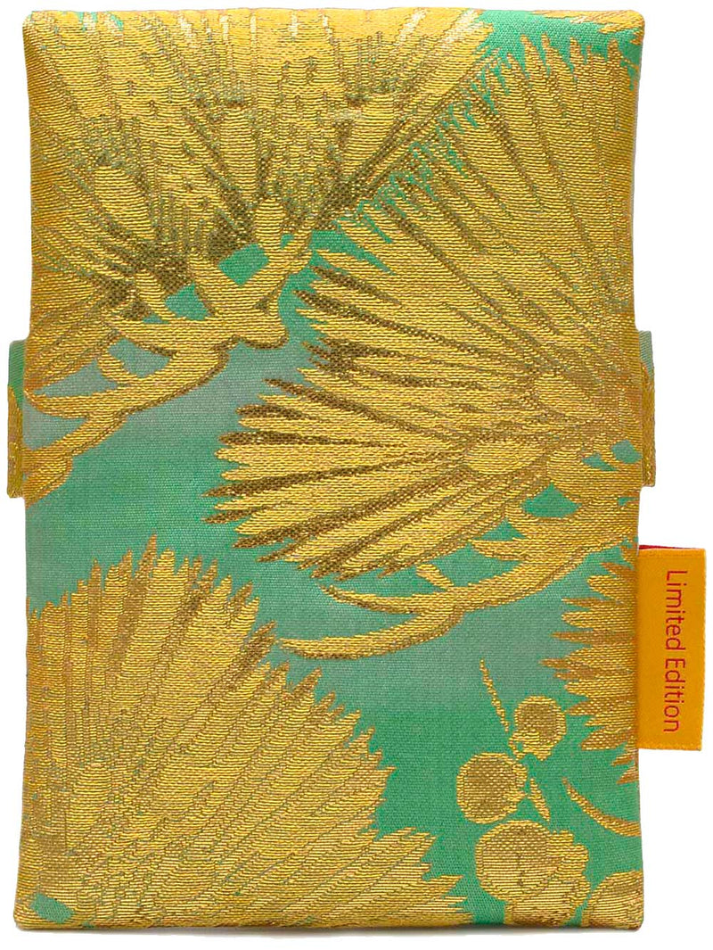 Metallic tarot bag, silk tarot pouch in vintage fabric