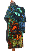 Butterfly Belle silk velvet scarf, boho vintage style wrap by Baba Studio.