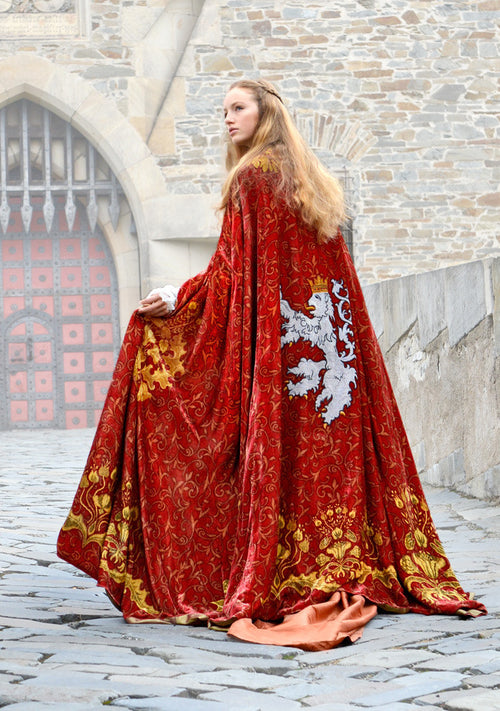 The Bohemian cloak. Art Nouveau patterns with optional Bohemian Lion on the back. Special order only. - Baba Store EU - 1