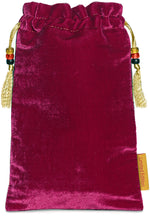 Le sac Licorne. Imprimé sur velours de soie. Version velours rouge bordeaux.