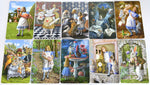 Alice Tarot cards, alice in wonderland, white rabbit, tea party