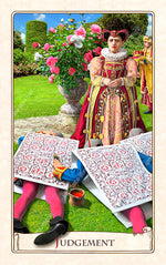Judgement card from The Alice Tarot, Baba Studio Alice in Wonderland tarot deck