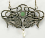 Vintage Art Nouveau revival silver pendant necklace