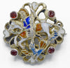 Antique Austro-Hungarian "George and The Dragon" brooch / pin. Garnets and enamelling