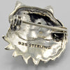 Vintage cat brooch / pin in sterling silver