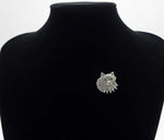 Vintage cat brooch / pin in sterling silver