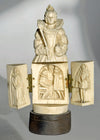 Antike Dieppe-Elfenbein-Triptychon-Schnitzerei von Queen Elizabeth