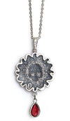 Memento Mori — Sterling silver pendant with garnet drop - Baba Store EU - 2