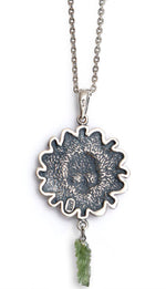 Memento Mori — Sterling silver pendant with moldavite (vltavin) drop - Baba Store EU - 7
